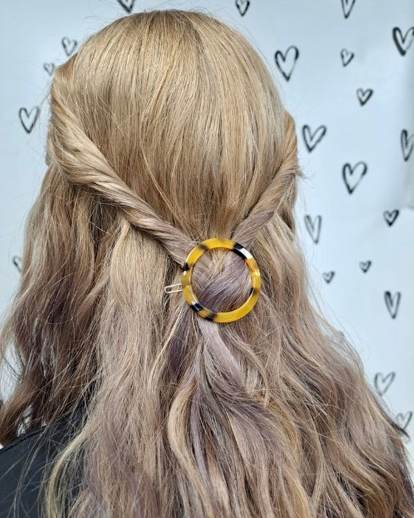 Geometric Tortoise Shell Hair Clips