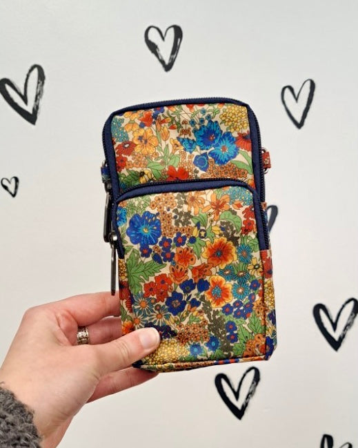 Mini Floral Crossbody + Arm Bag: Blue Collection