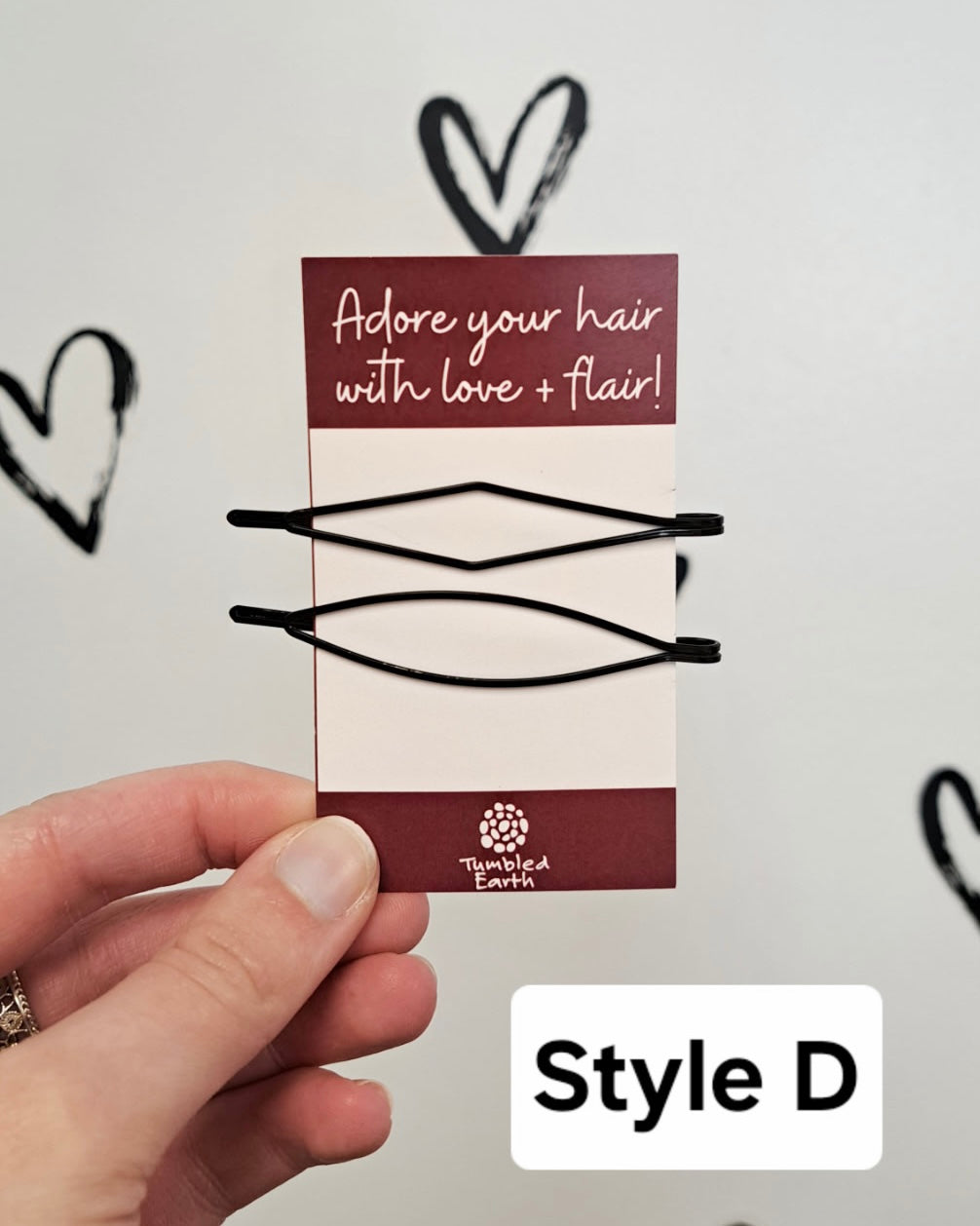 Black Geometric Bobby Pin Set