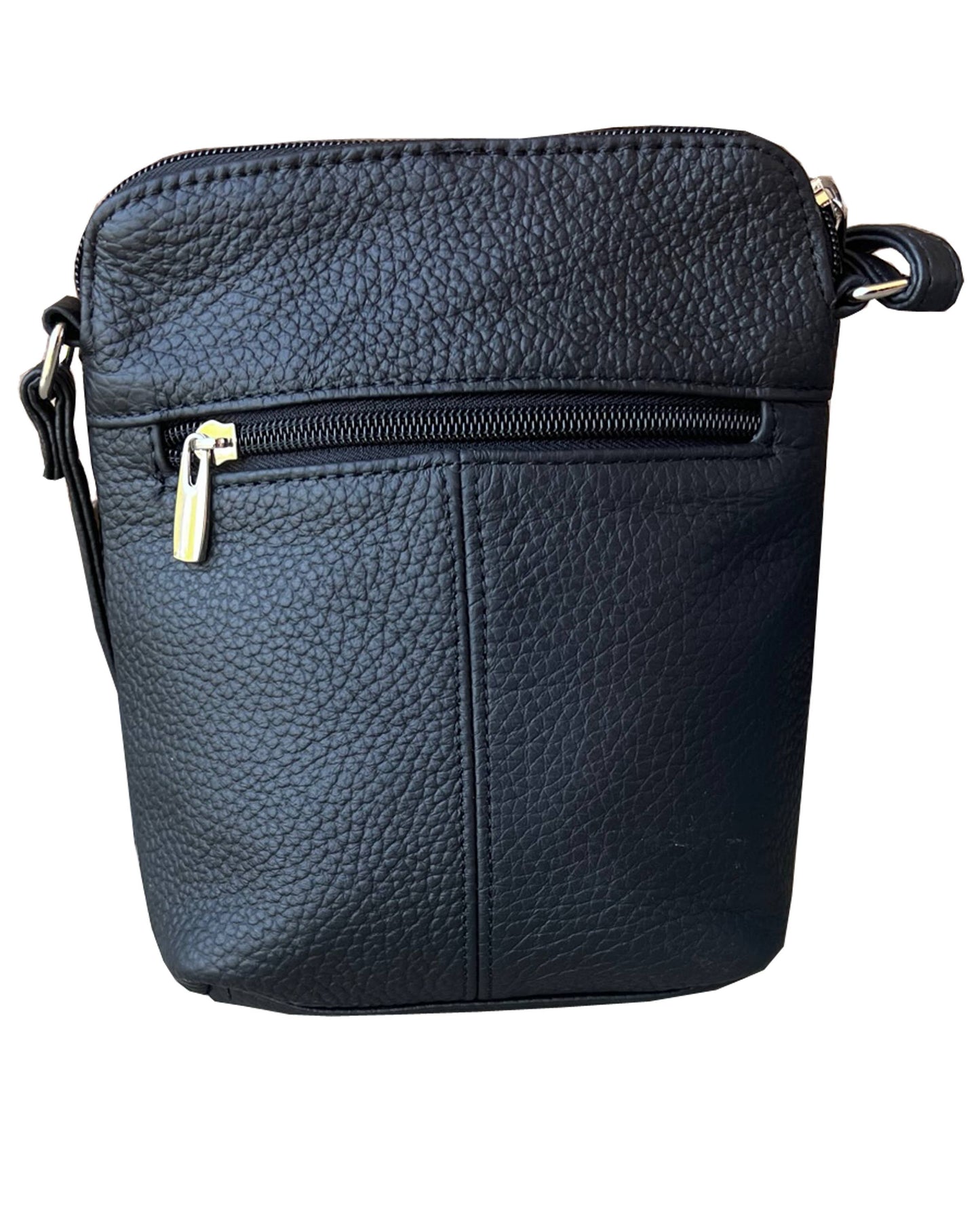 Leather Snap Button Crossbody Purse