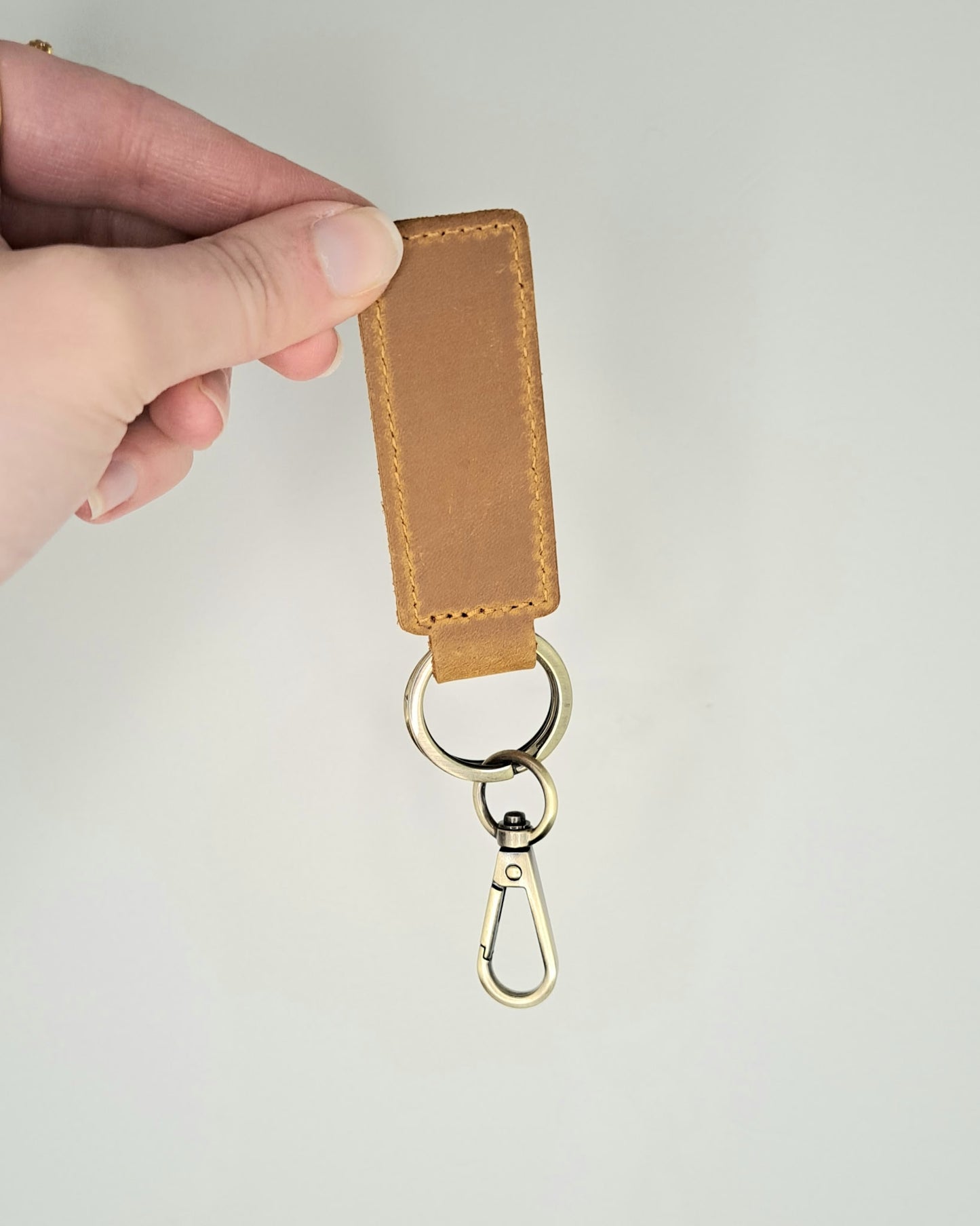Thick Genuine Leather Carabiner Keychain