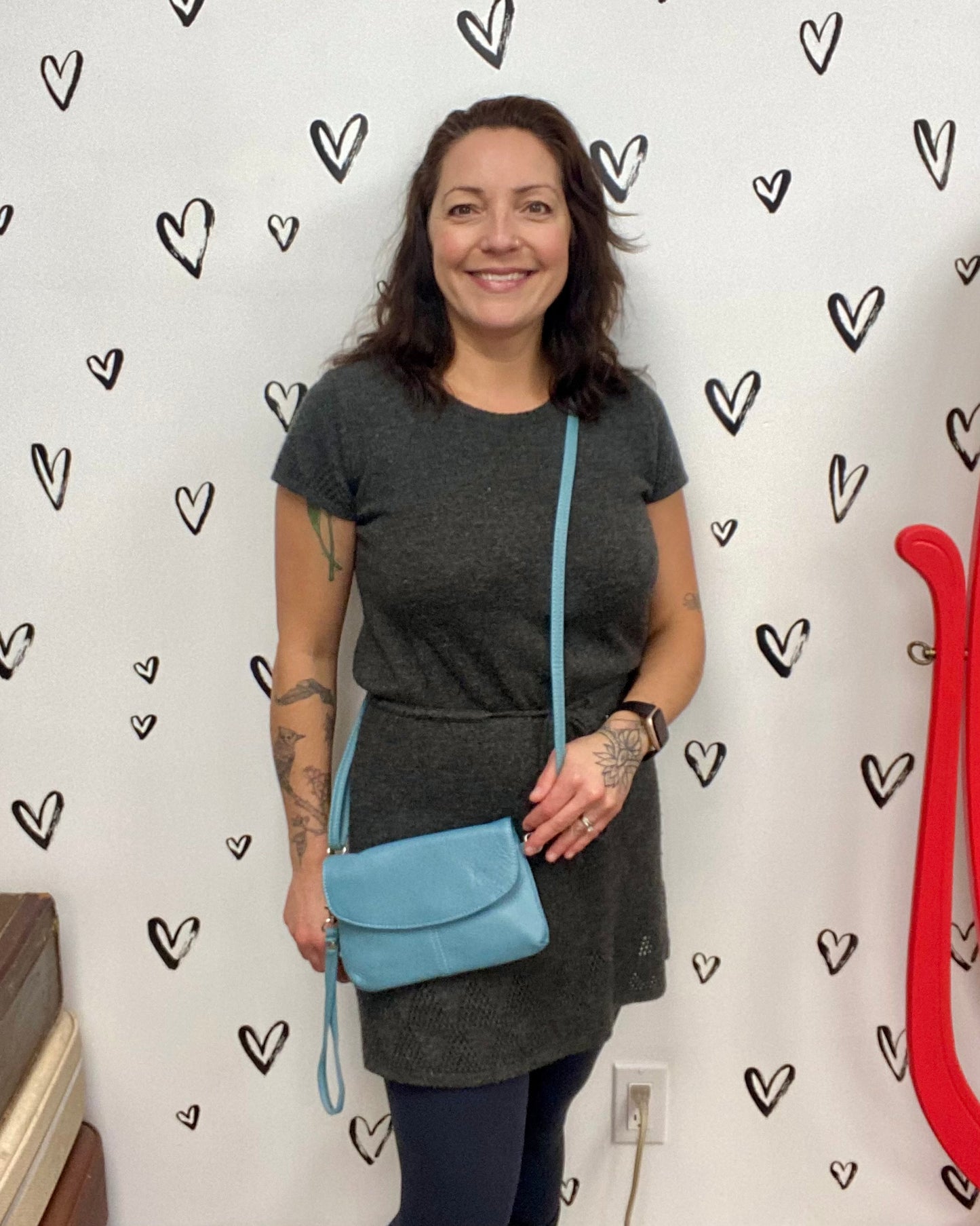 Leather Crossbody + Clutch Purse