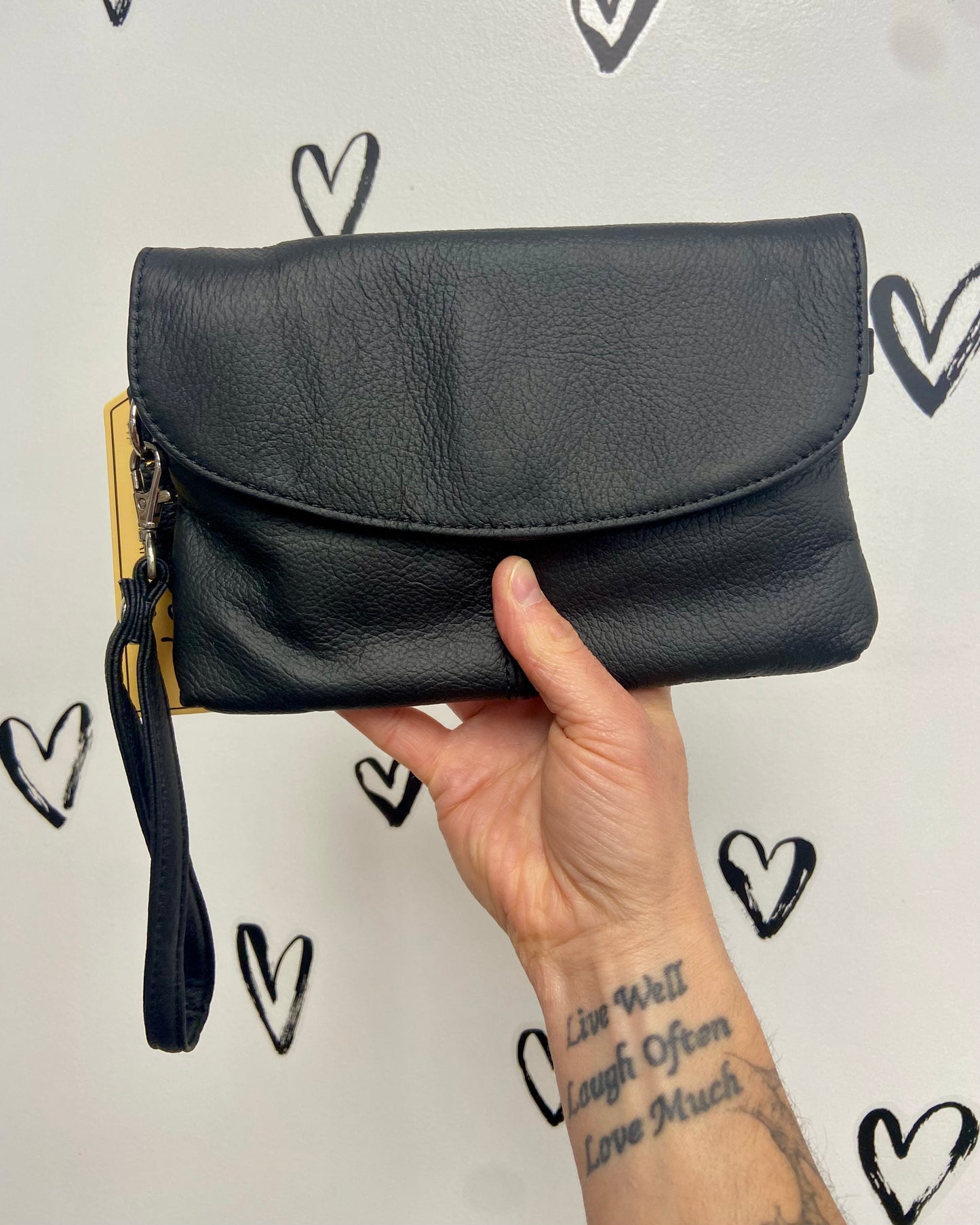 Leather Crossbody + Clutch Purse