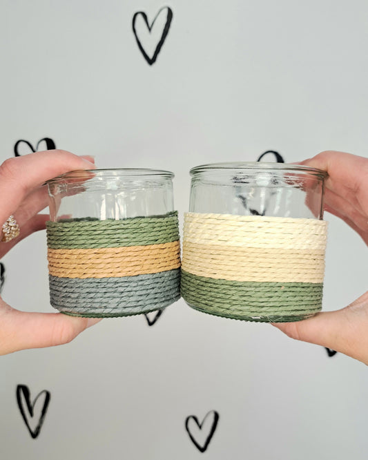 Paper Rope Glass Candle Holder 🍁