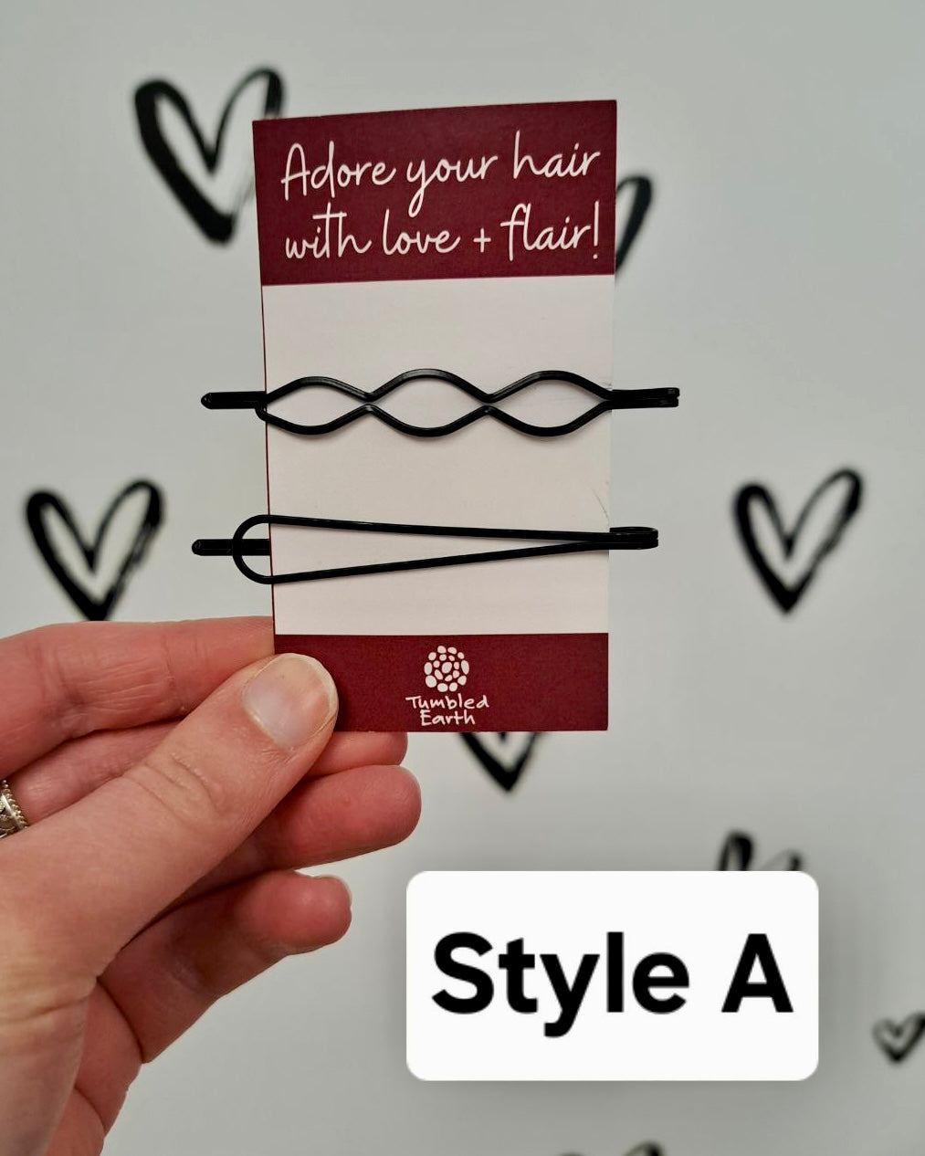Black Geometric Bobby Pin Set