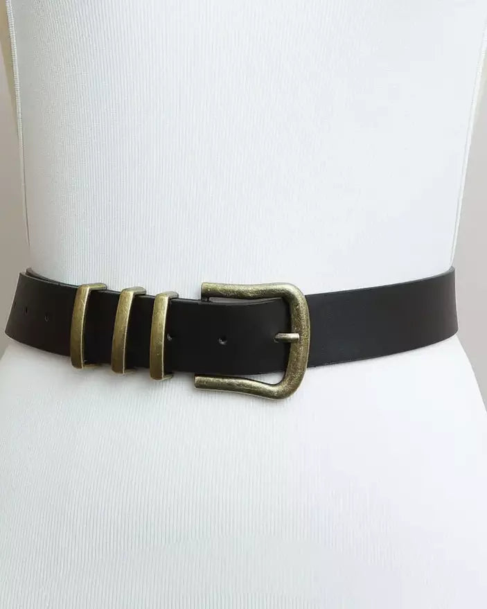 Three Loop Vegan Leather Belt