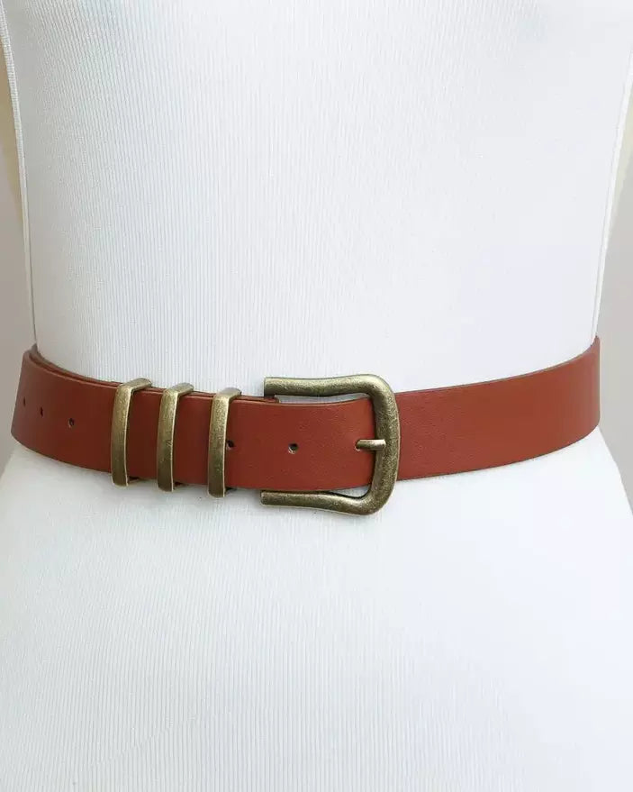 Three Loop Vegan Leather Belt