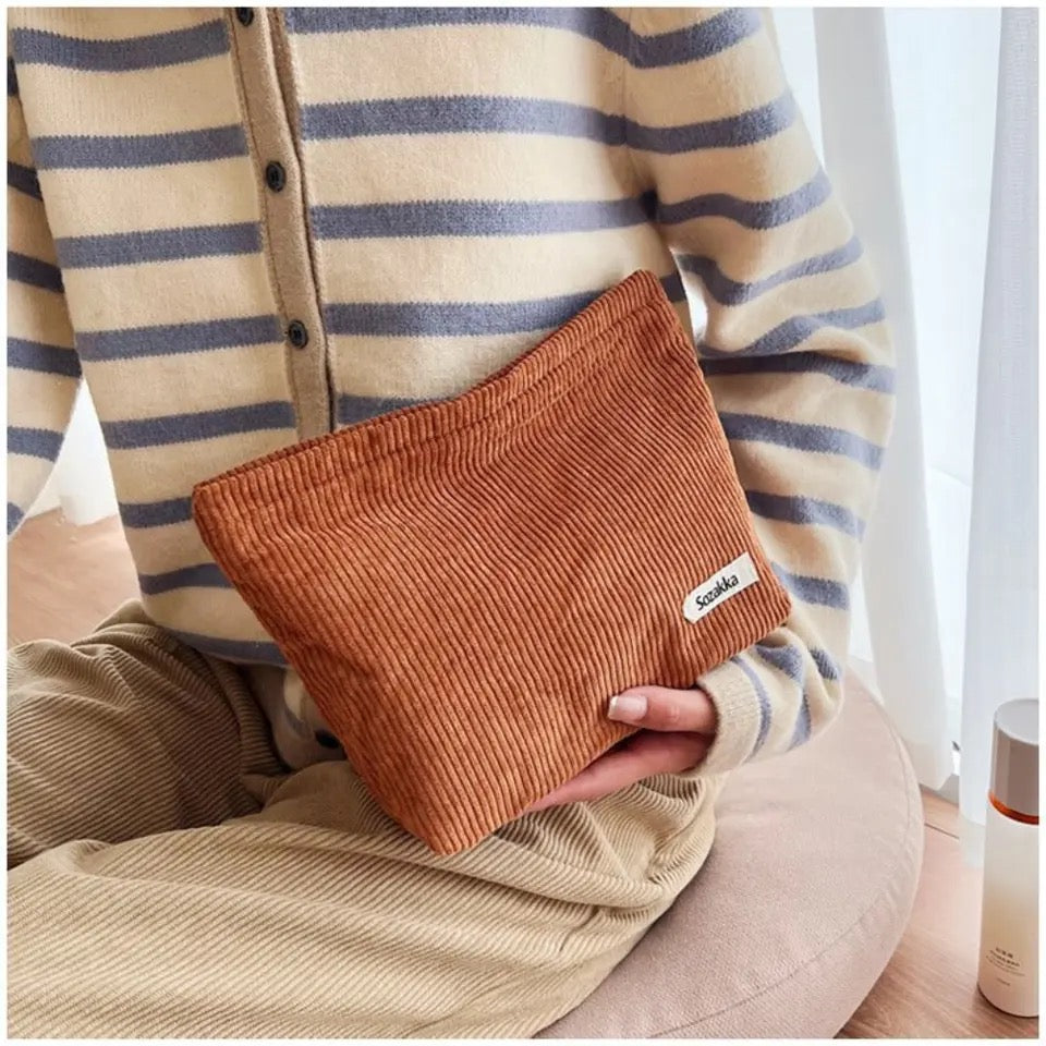 Corduroy Cosmetic Bag