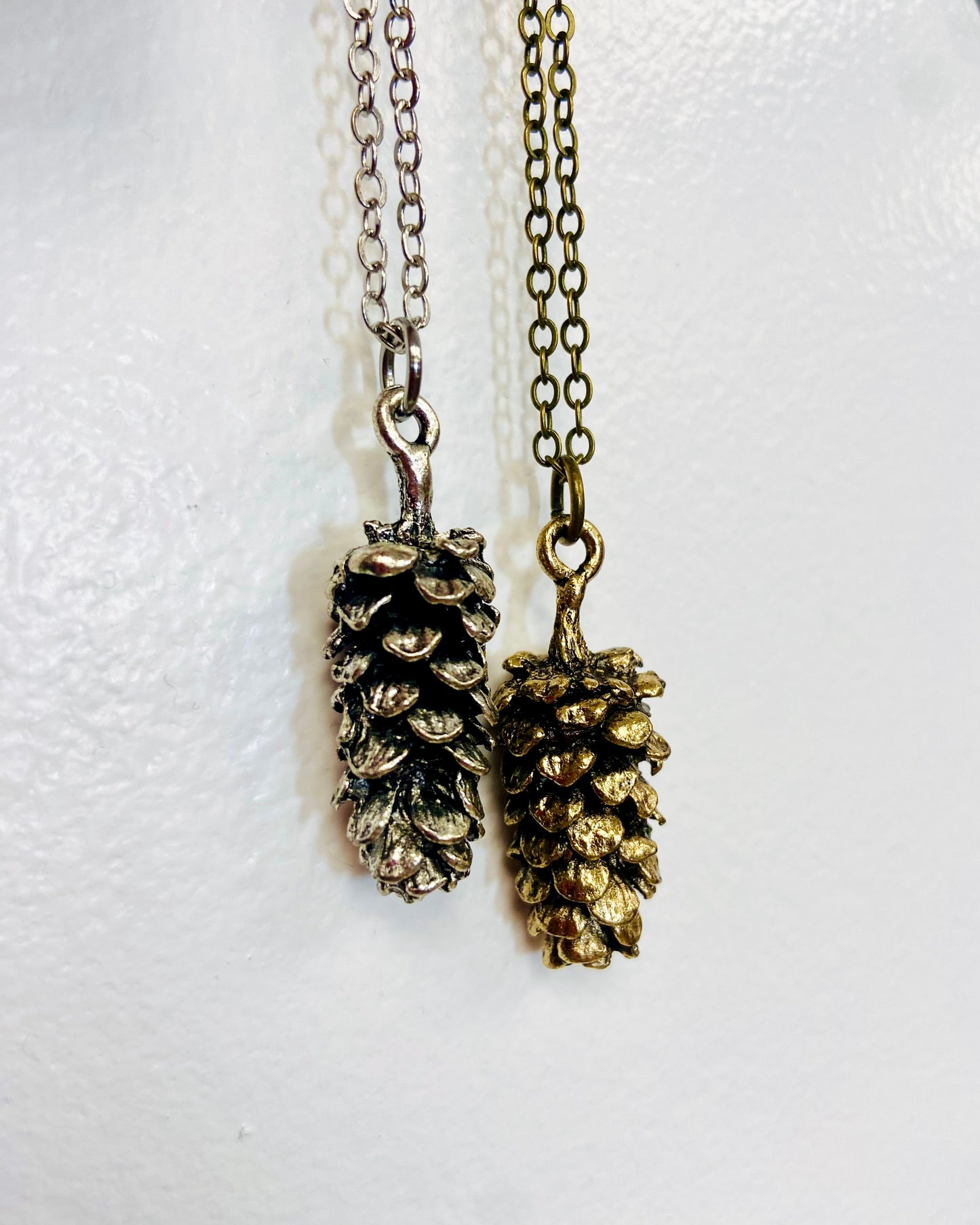 Long + Large Pine Cone Necklace