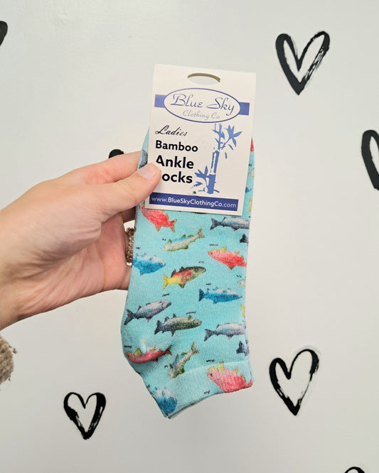 Salmon Bamboo Ankle Socks π