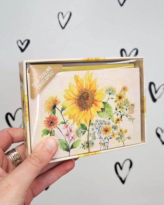 Watercolor Sunflower 14 Greeting Cards