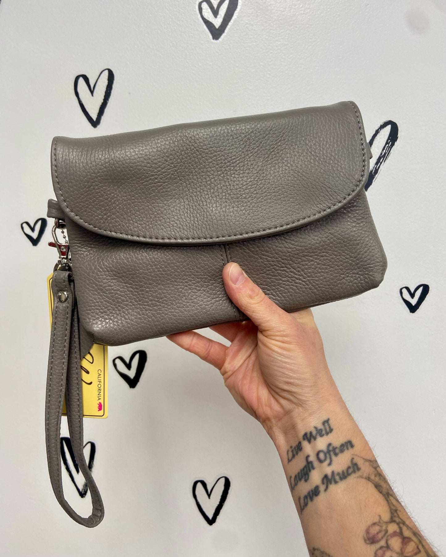 Leather Crossbody + Clutch Purse