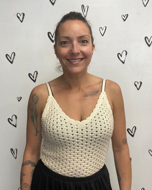The Regina Crochet V-Neck Tank Top