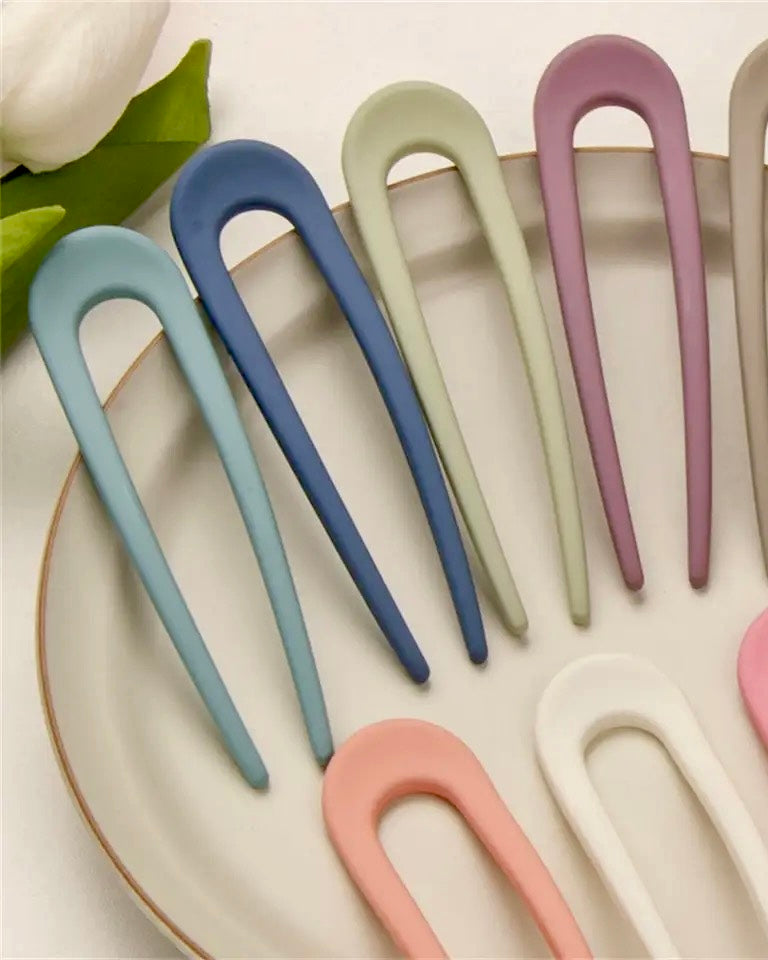 Pastel Resin French Hair Pins