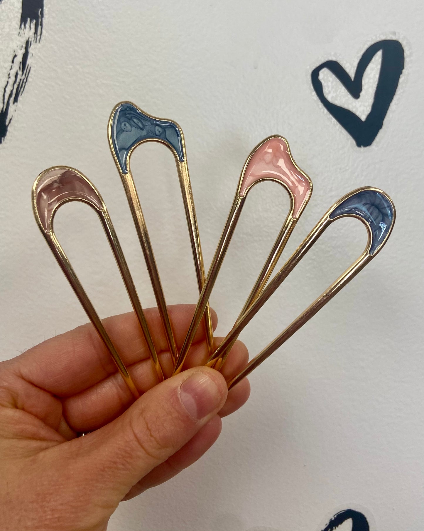 Pearl Inlay Metal French Hair Pin