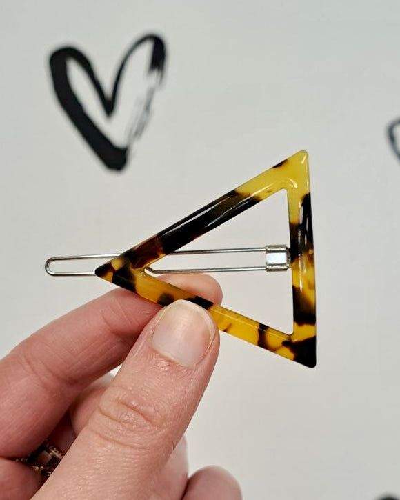 Geometric Tortoise Shell Hair Clips