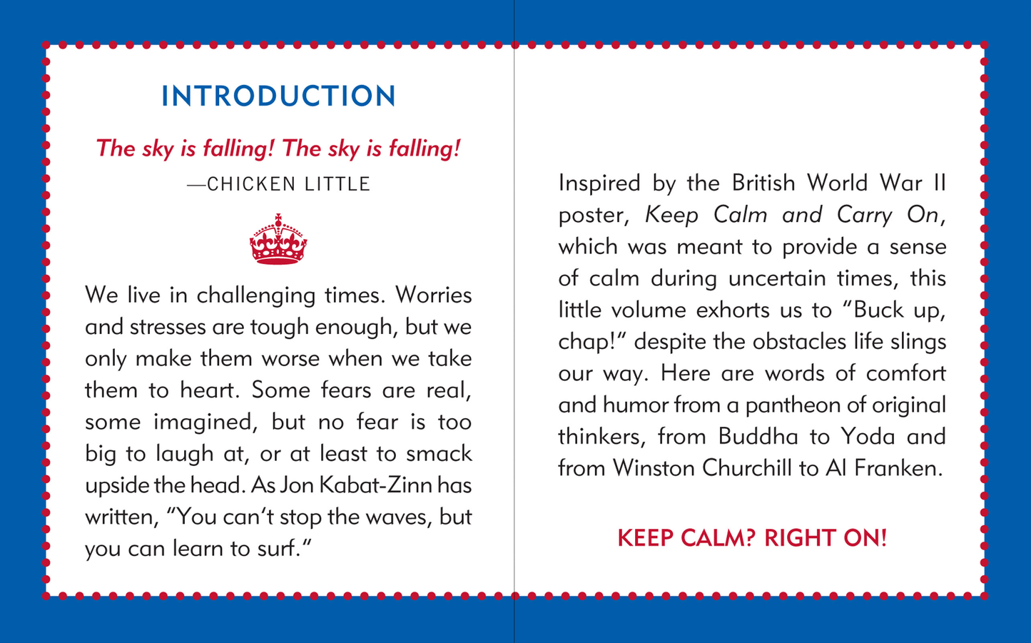 "Keep Calm & Carry On" Mini Quote Book