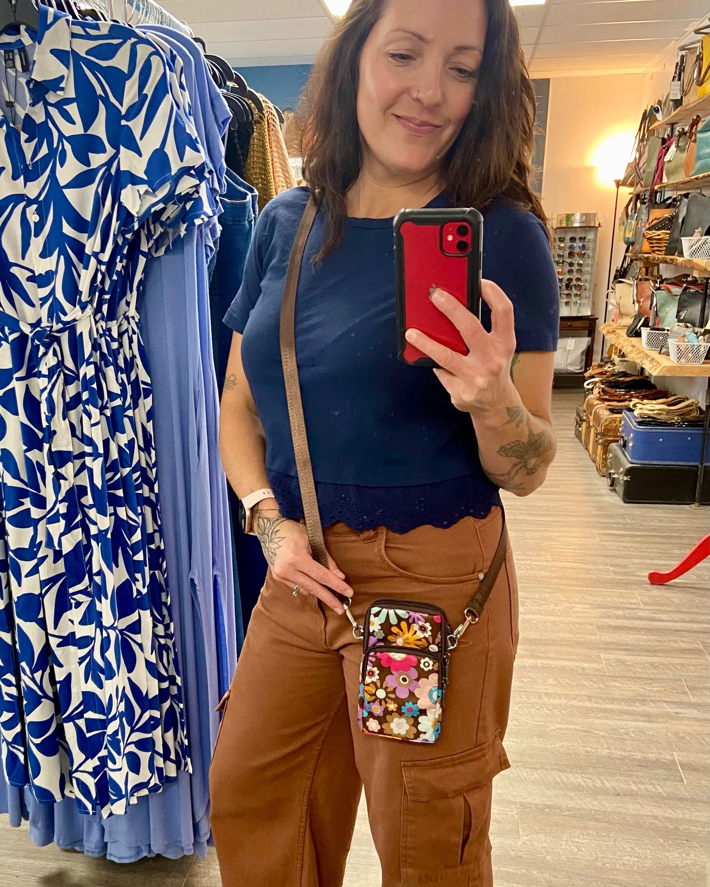 Mini Floral Crossbody + Arm Bag: Black Collection