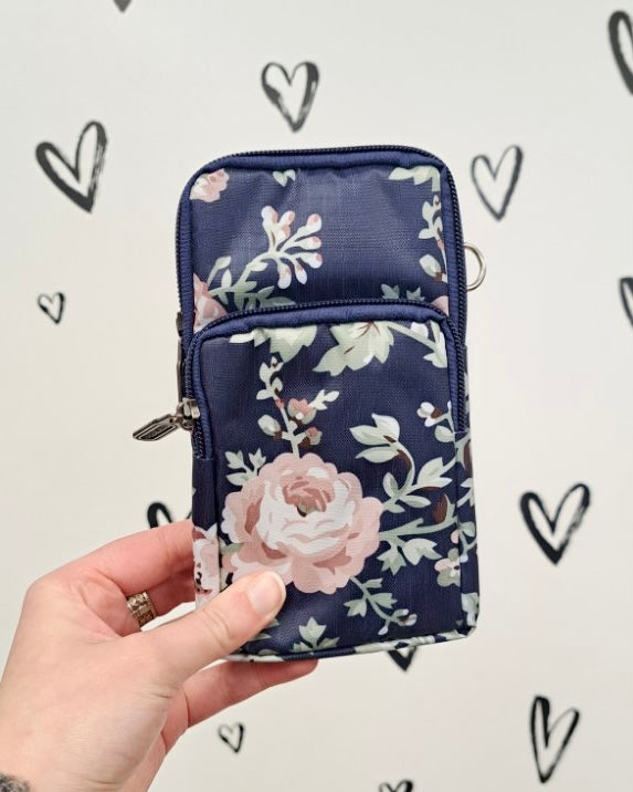 Mini Floral Crossbody + Arm Bag: Blue Collection