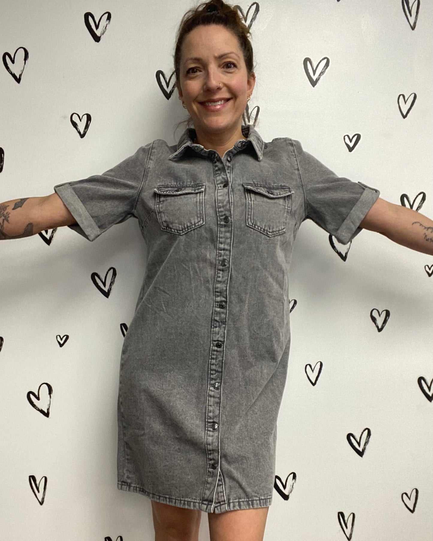 The Jennie Short Denim Dress - 2 COLORS