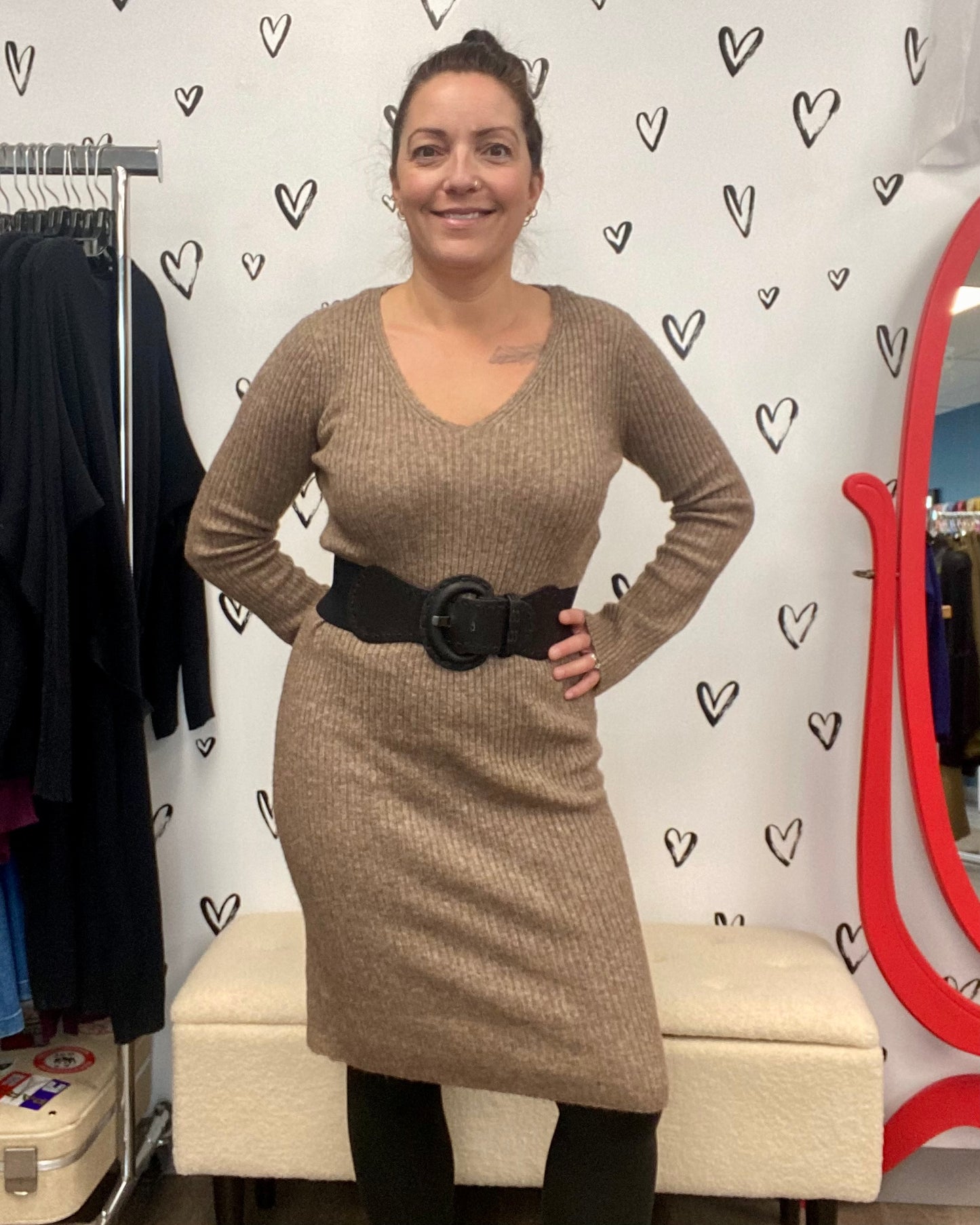 The Britany Long Sleeve Sweater Dress
