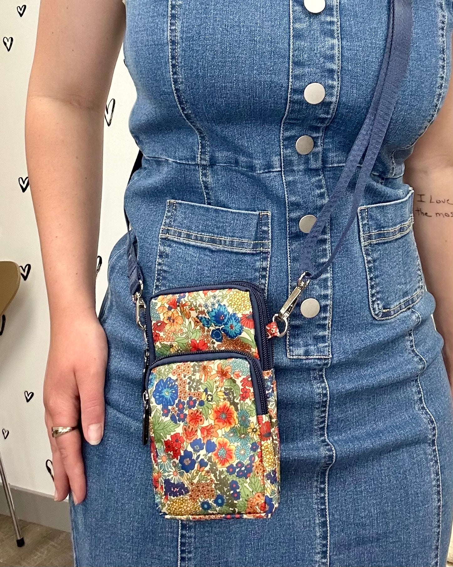 Mini Floral Crossbody + Arm Bag: Blue Collection