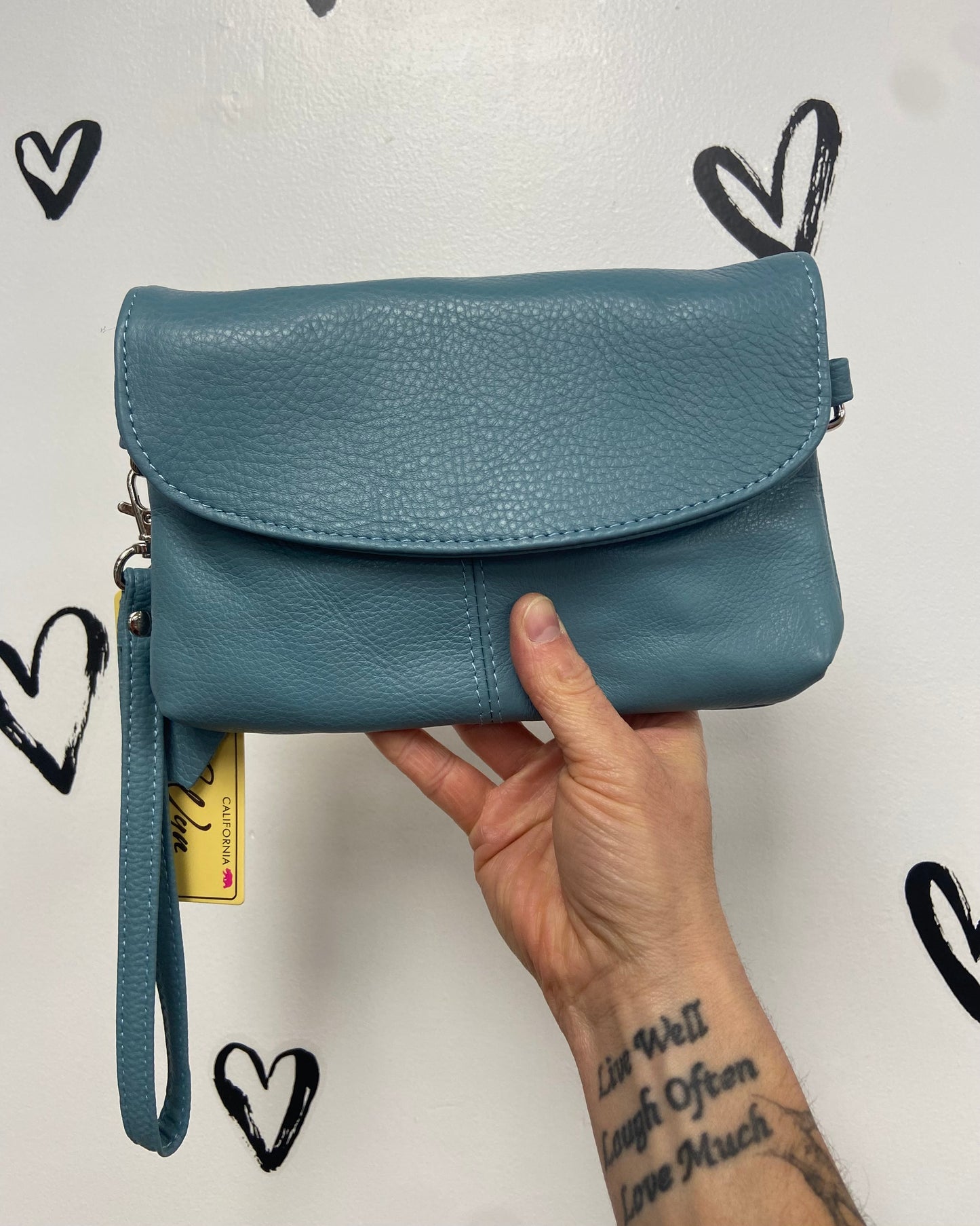 Leather Crossbody + Clutch Purse