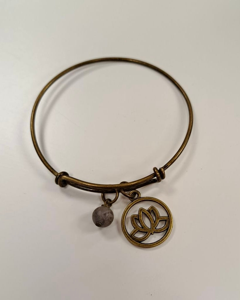 Lotus + Agate Bangle