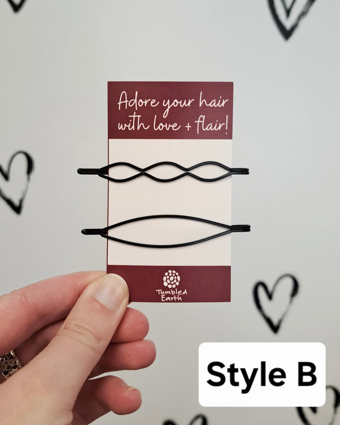 Black Geometric Bobby Pin Set