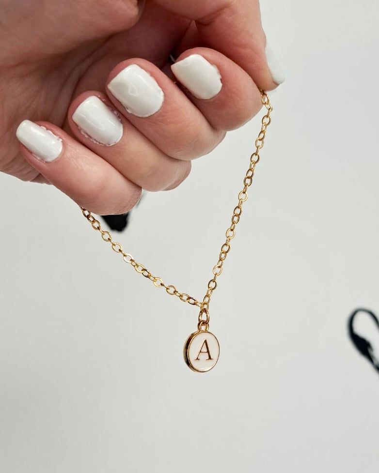 White Initial + Gold Bracelet