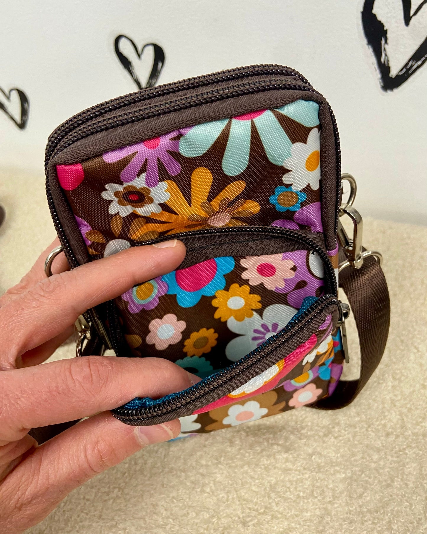 Mini Floral Crossbody + Arm Bag: Black Collection