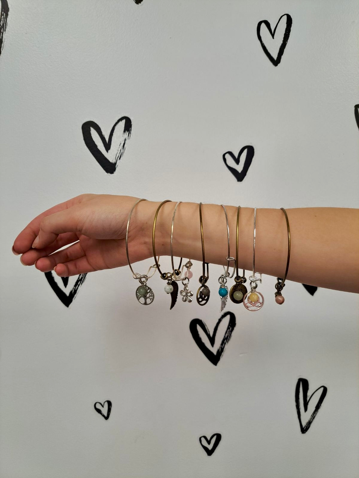 Tree of Life + Moss Agate Bangle