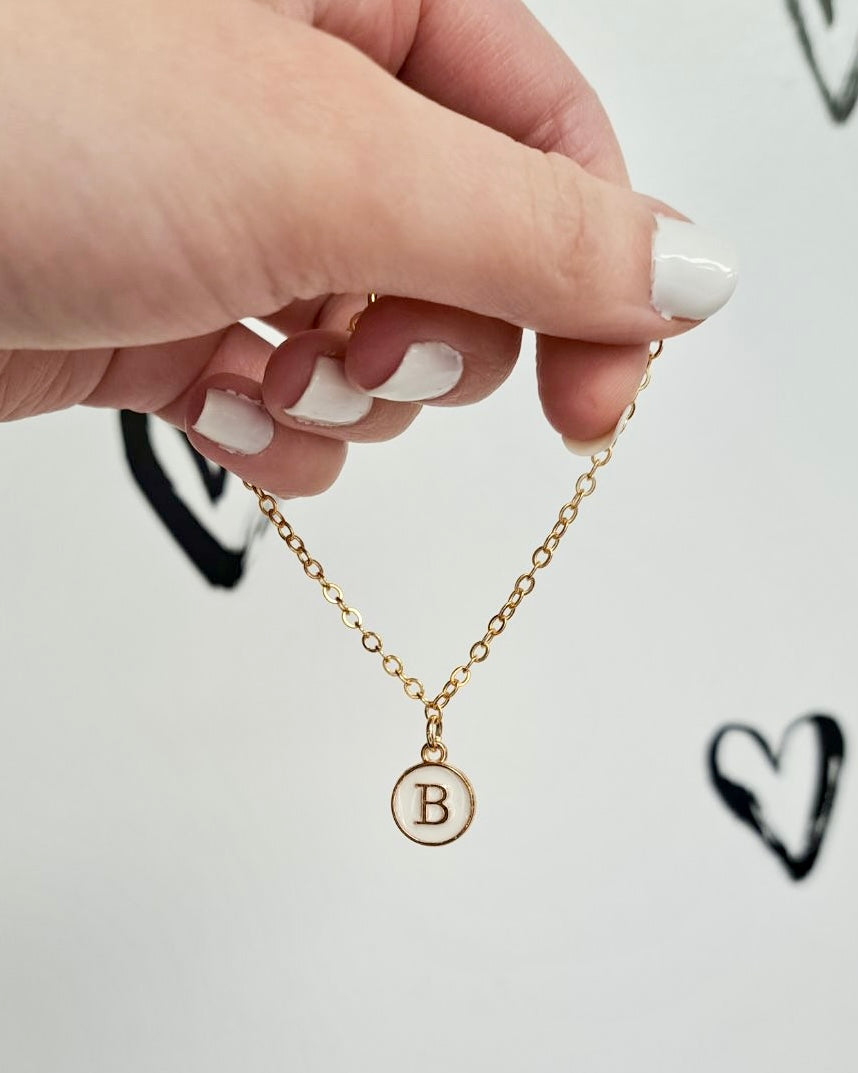 White Initial + Gold Bracelet