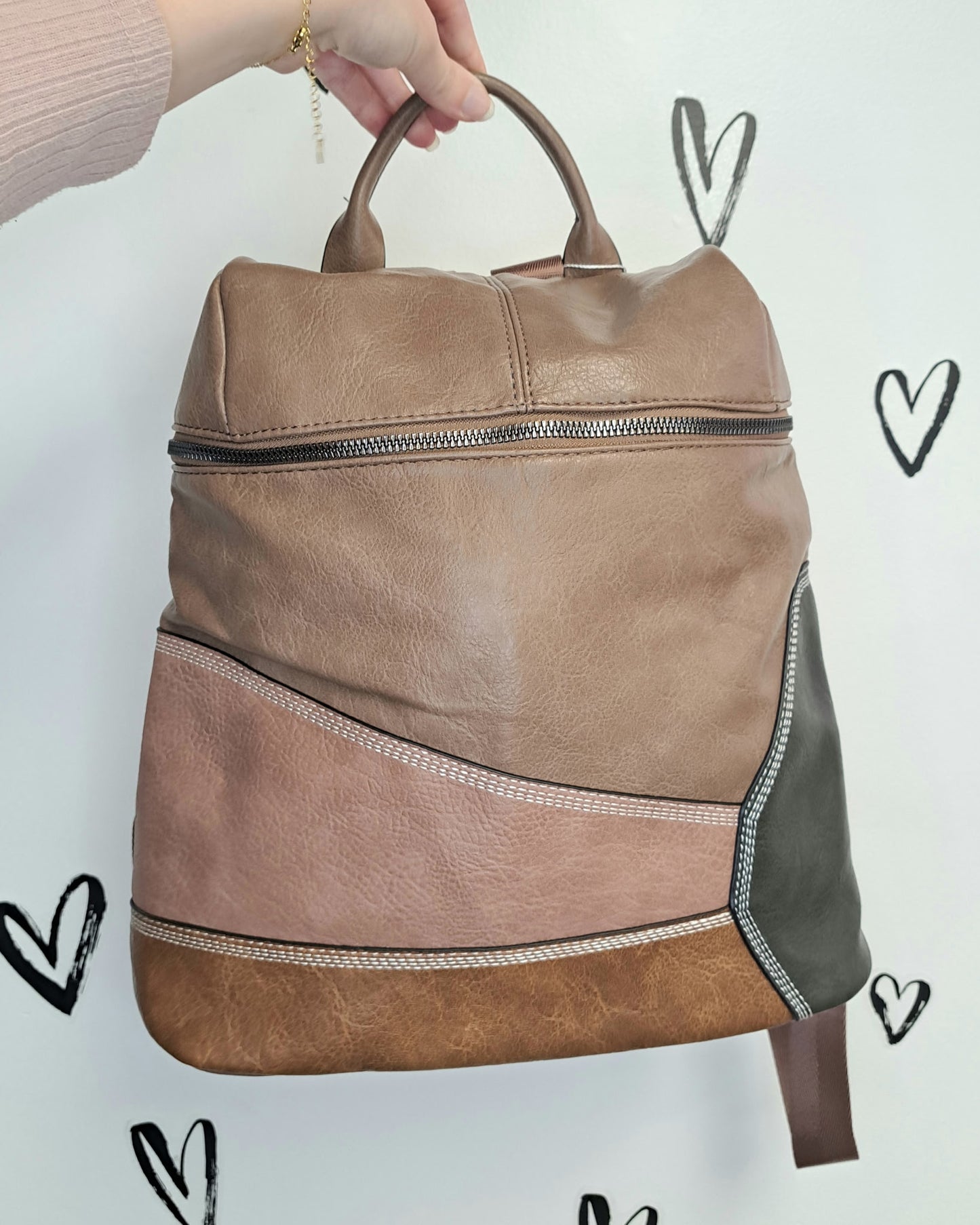 Patchwork Backpack ๐ 3 COLORS