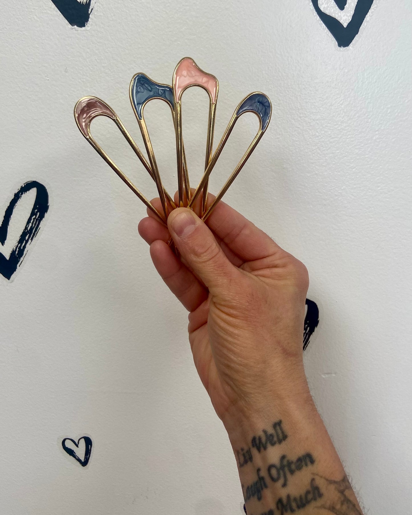 Pearl Inlay Metal French Hair Pin