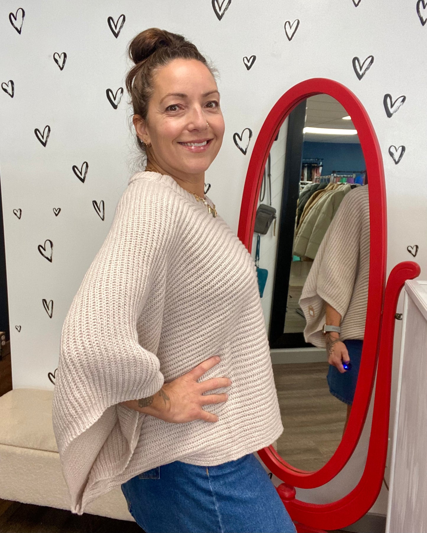 The Ribbed Knit Poncho with Armholes - 3 COLORS