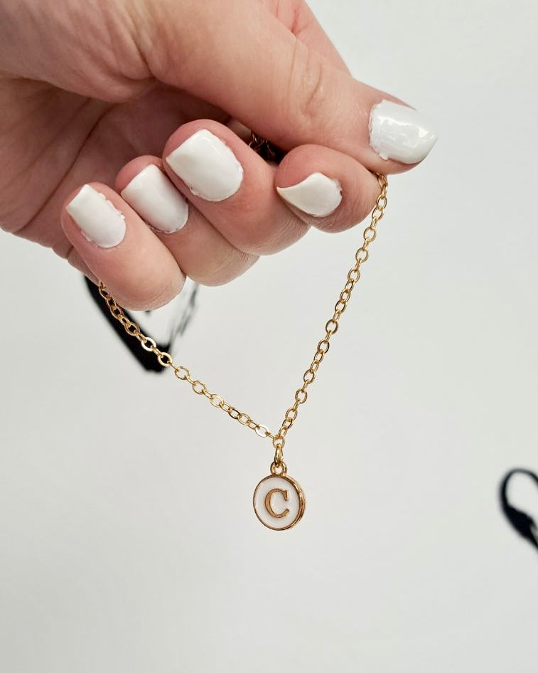 White Initial + Gold Bracelet
