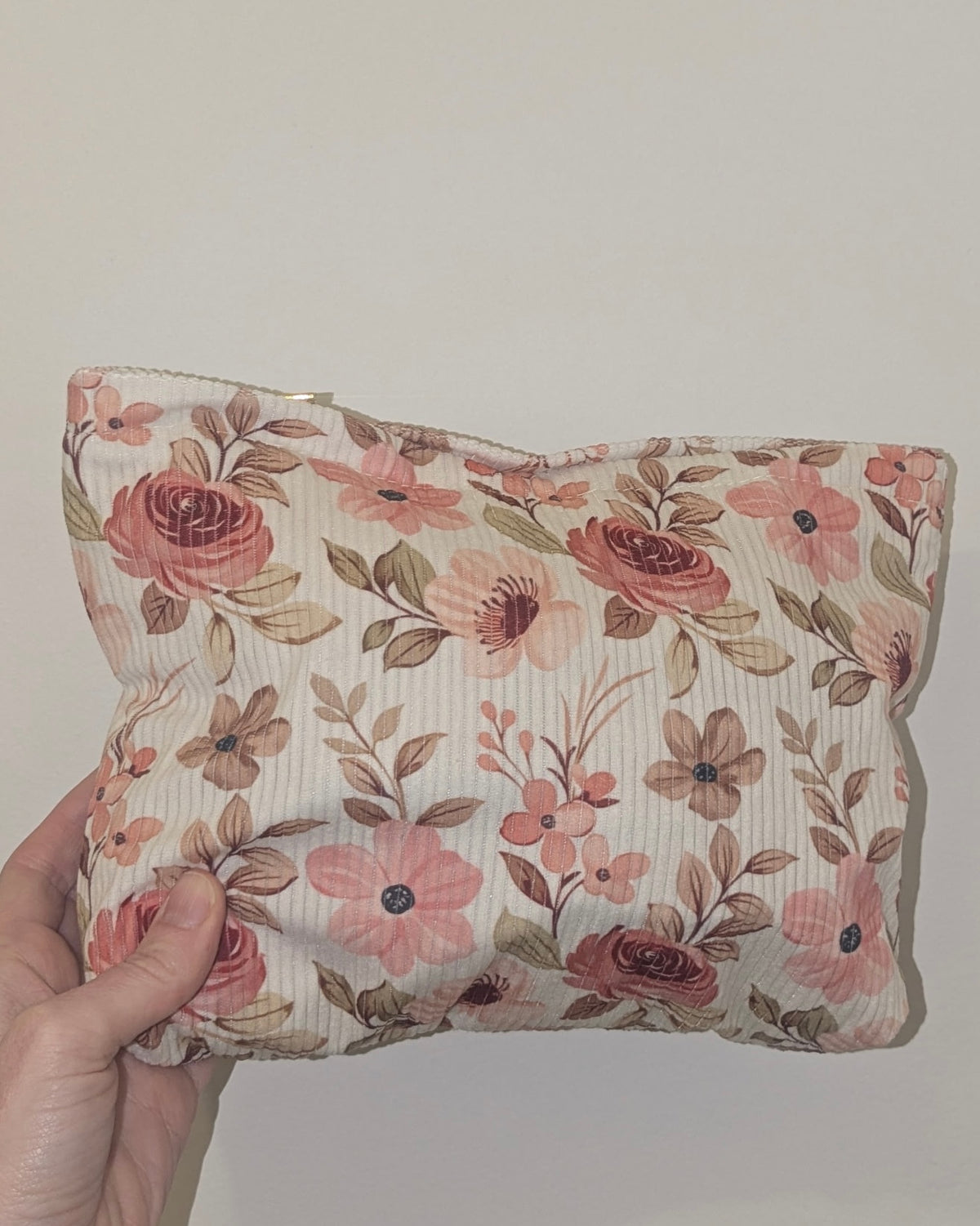 Garden Flowers Corduroy Cosmetic Bag