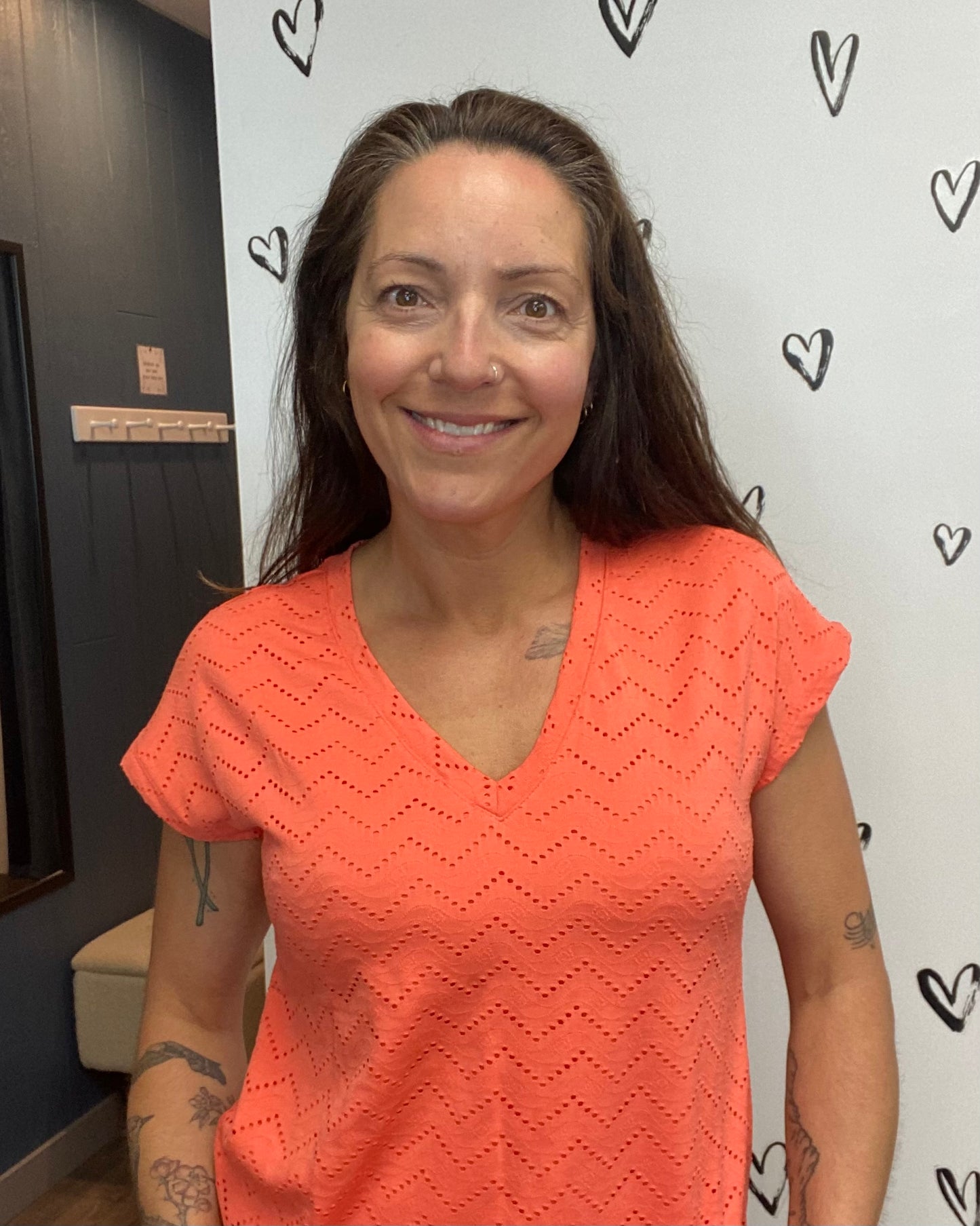 The Thas Eyelet V-Neck Top: 3 COLORS