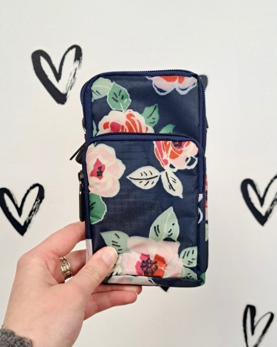 Mini Floral Crossbody + Arm Bag: Blue Collection