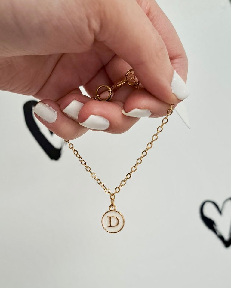 White Initial + Gold Bracelet