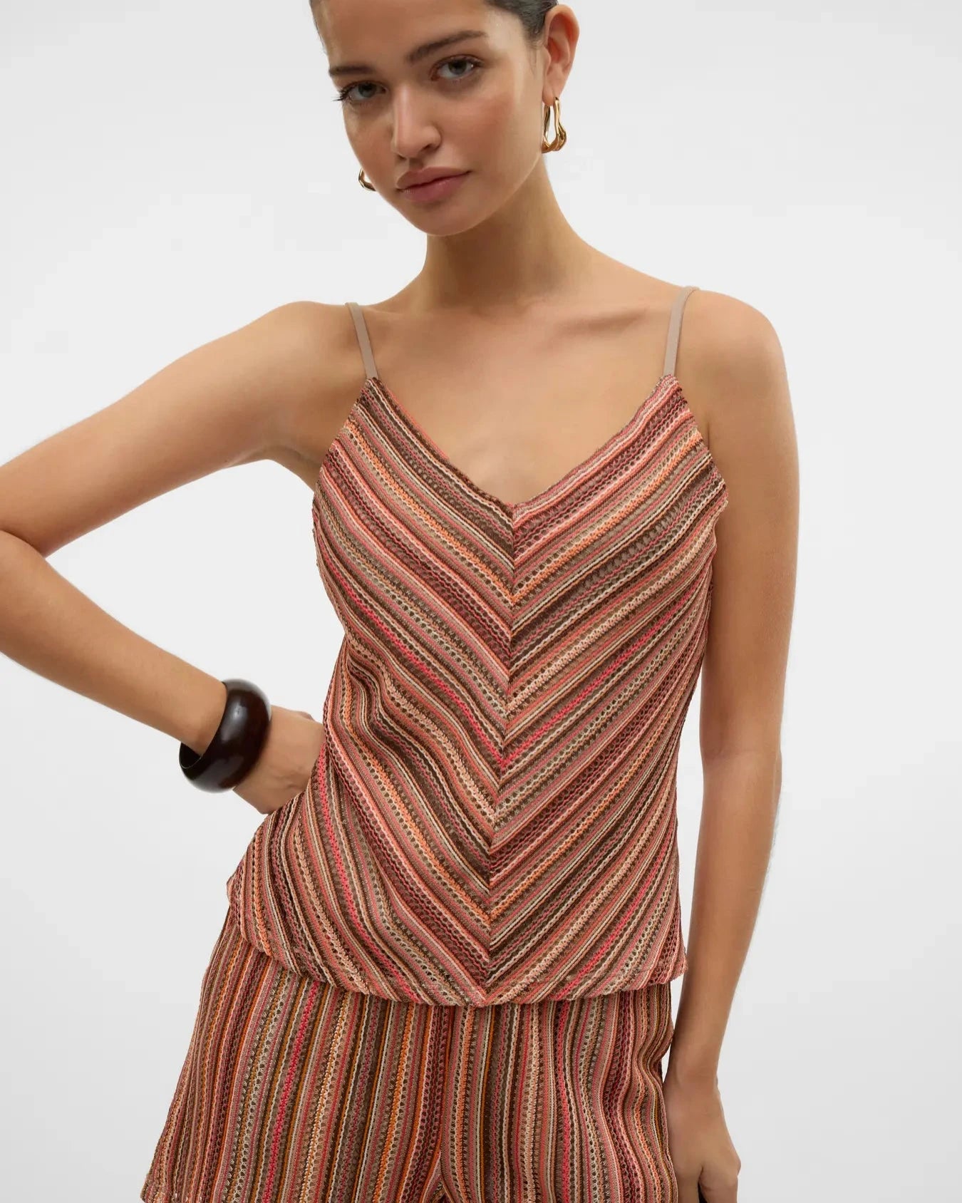 The Demi Striped Singlet Top