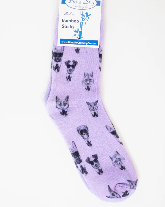 Dogs + Sunglasses Bamboo Dress Socks ๐