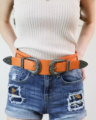 Western Double Buckle Belt