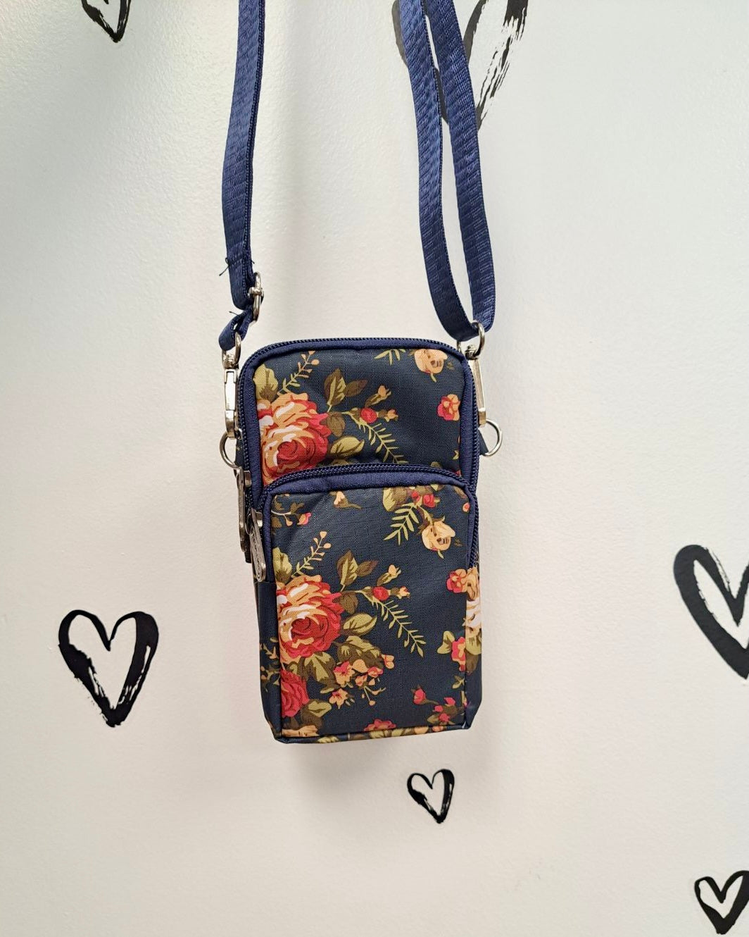 Mini Floral Crossbody + Arm Bag: Blue Collection