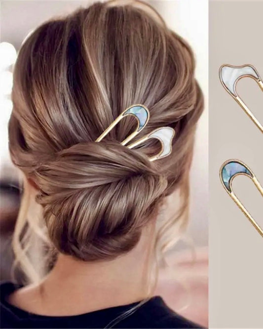 Pearl Inlay Metal French Hair Pin