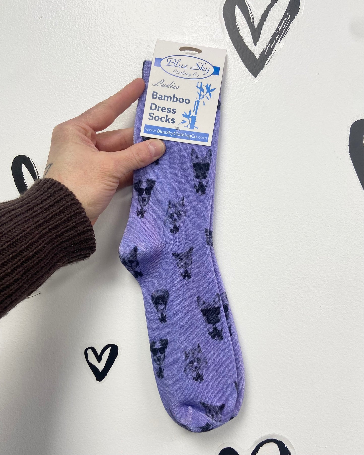 Dogs + Sunglasses Bamboo Dress Socks ๐