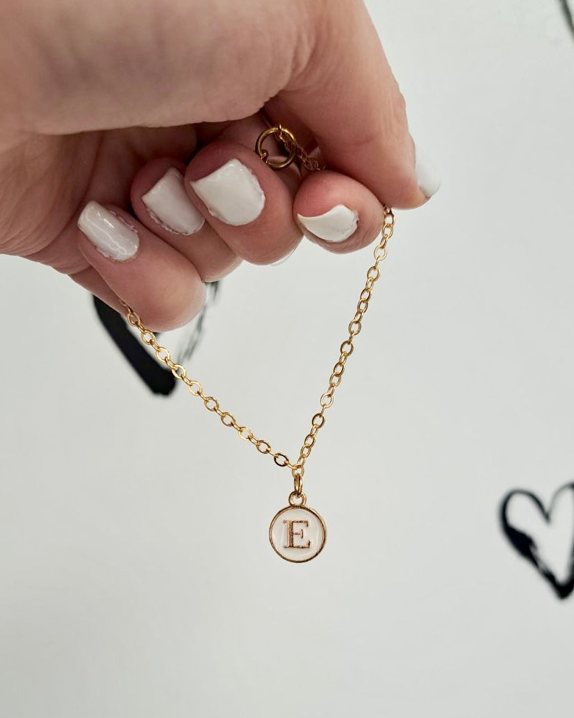 White Initial + Gold Bracelet
