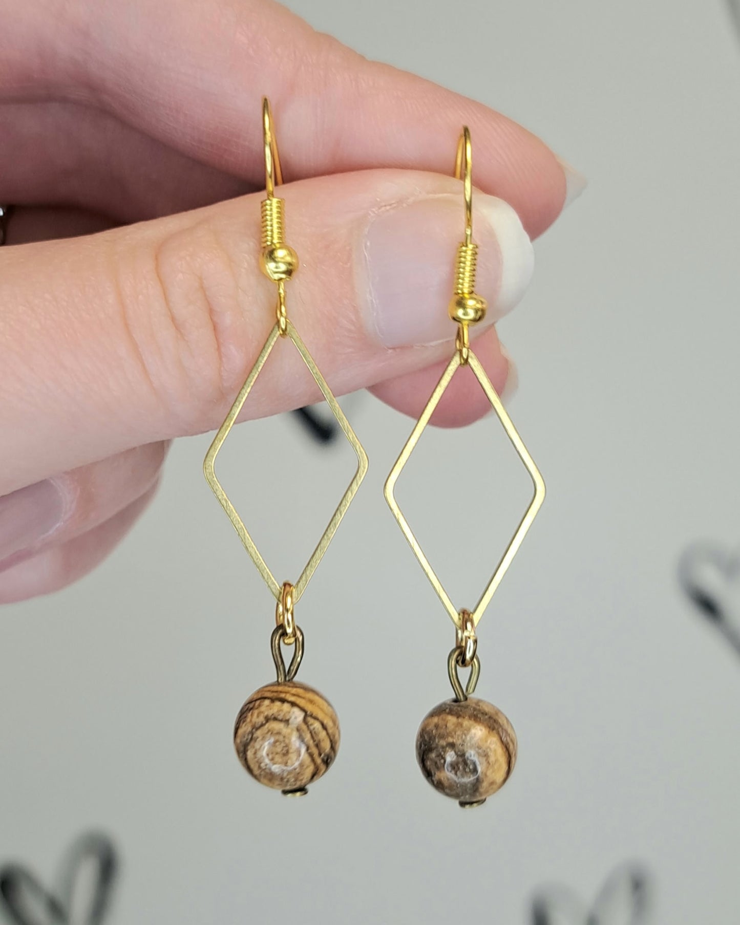 Elowen Picture Jasper Earrings