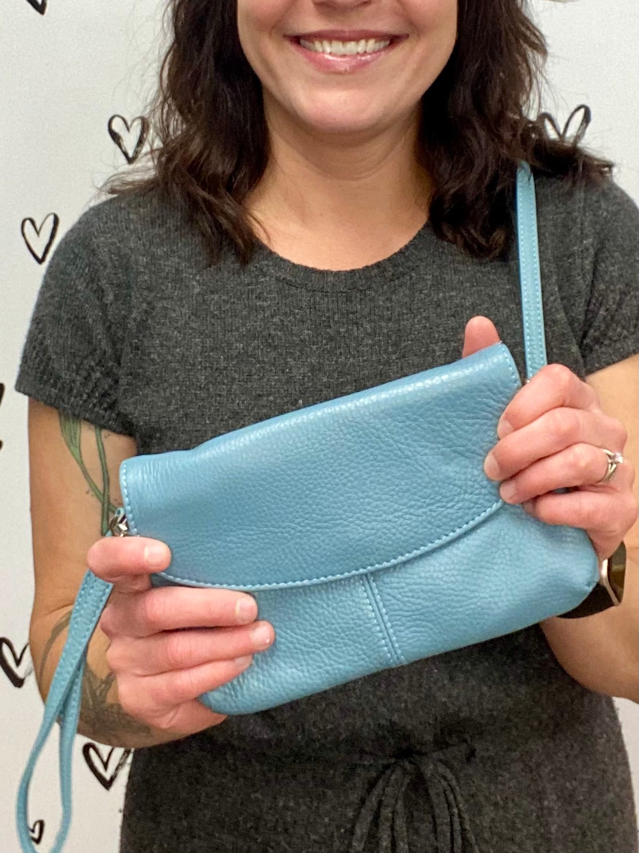 Leather Crossbody + Clutch Purse